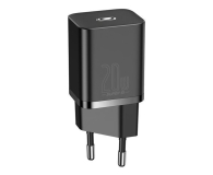 Ładowarka i akumulator BASEUS Super Si Quick Charger 1xUSB-C 20W z przewodem USB-C - Lightning 1 m (Czarna) TZCCSUP-B01